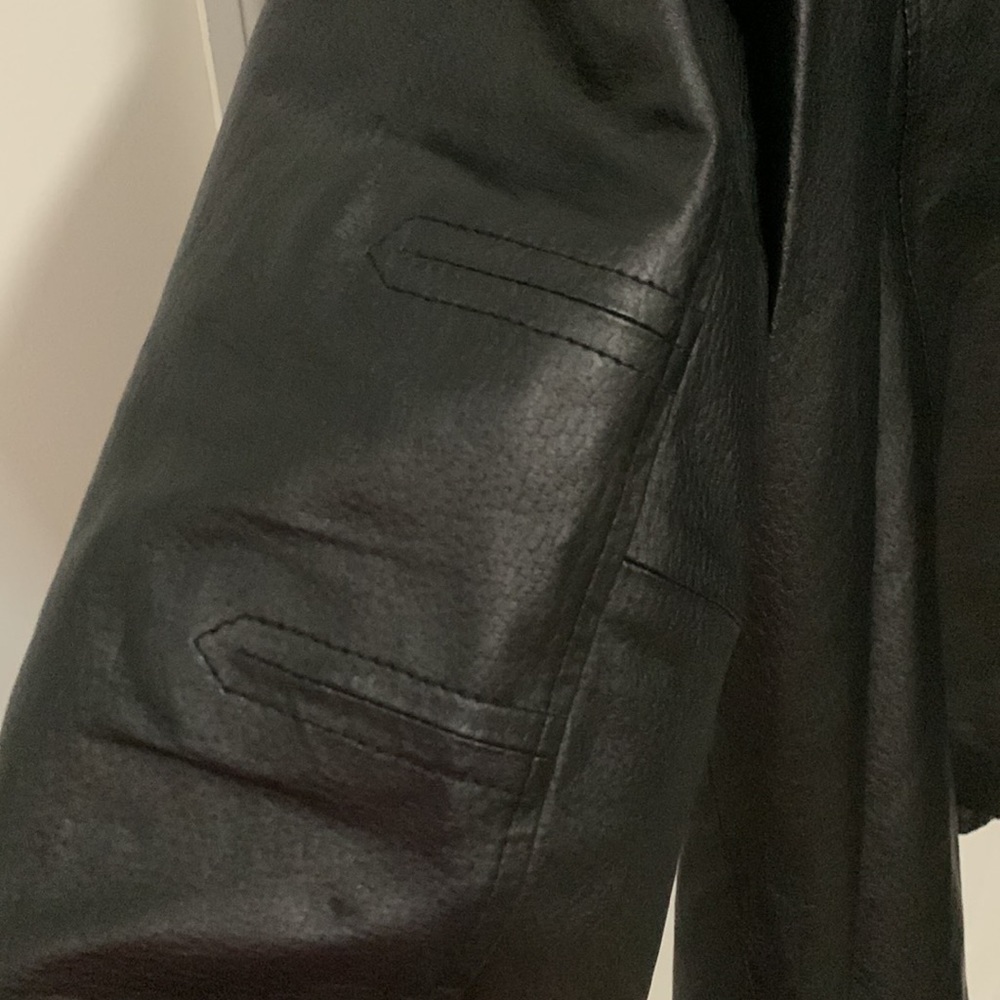 SOLD!!Jessica London black leather moto style jacket in women’s size 18 - Picture 9 of 12